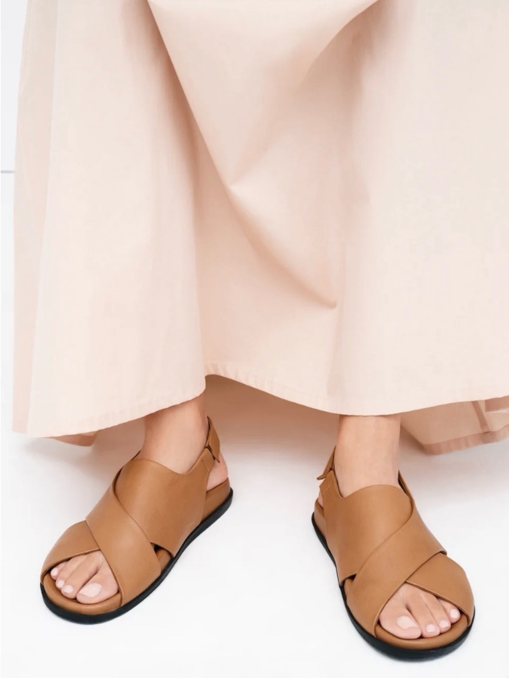 Marcella NYC Heidi Leather Crisscross Slingback Sandals 40 NIB